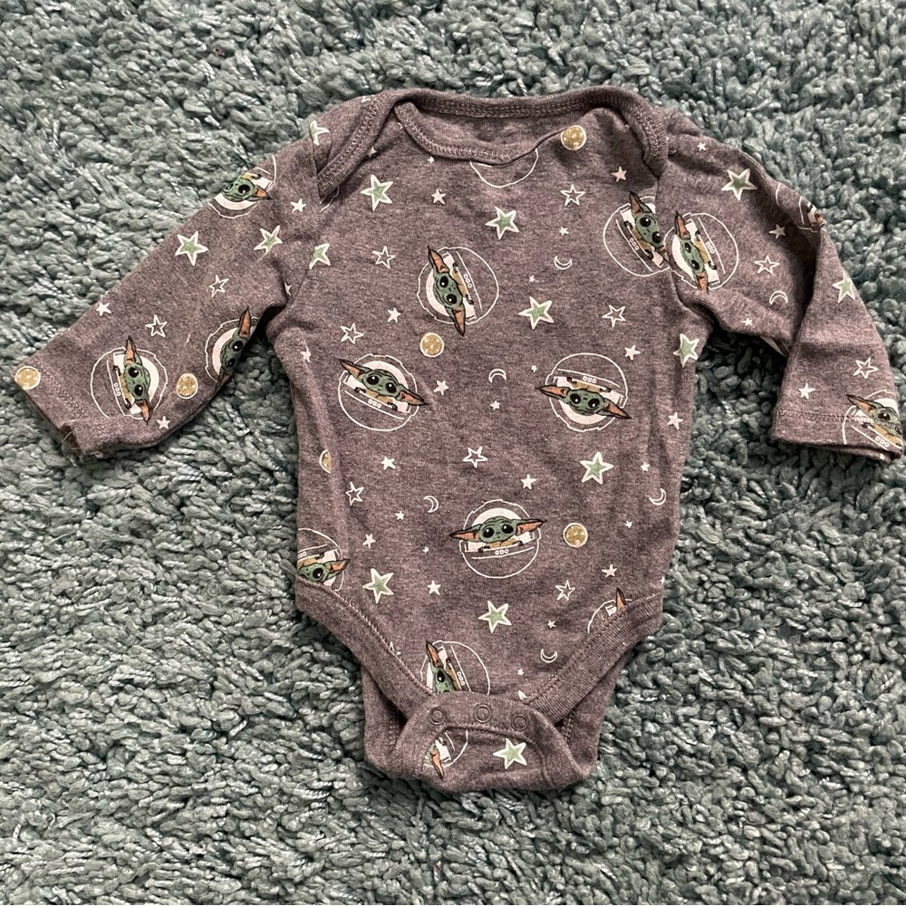 Star Wars - Baby Grogu Long-Sleeved Onesie - Size 0-3 Months